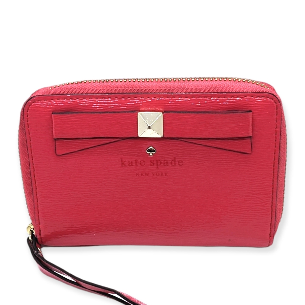 kate spade Pink Patent Leather Zip Around Wallet/Wristlet.